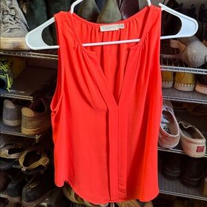 Lush Bold Red Sleeveless Blouse